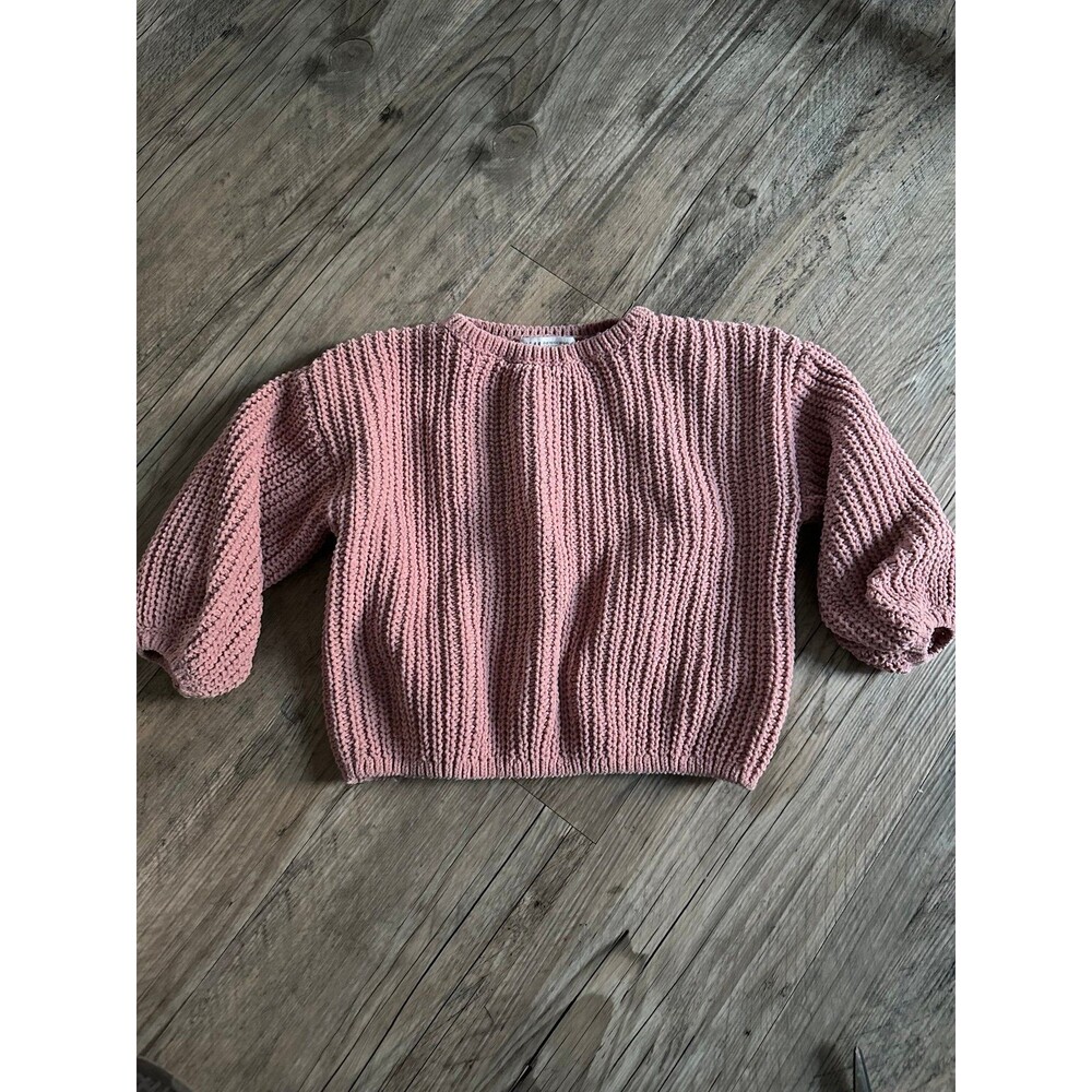 H&M - 3/4T - rose pink knit sweater